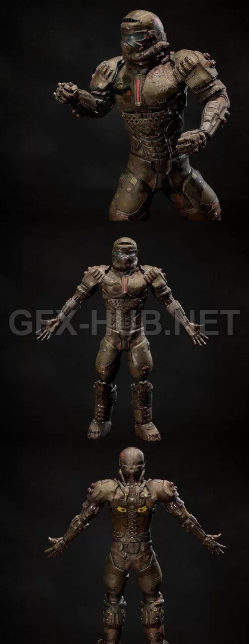 PBR Game 3D Model – Cinder suit