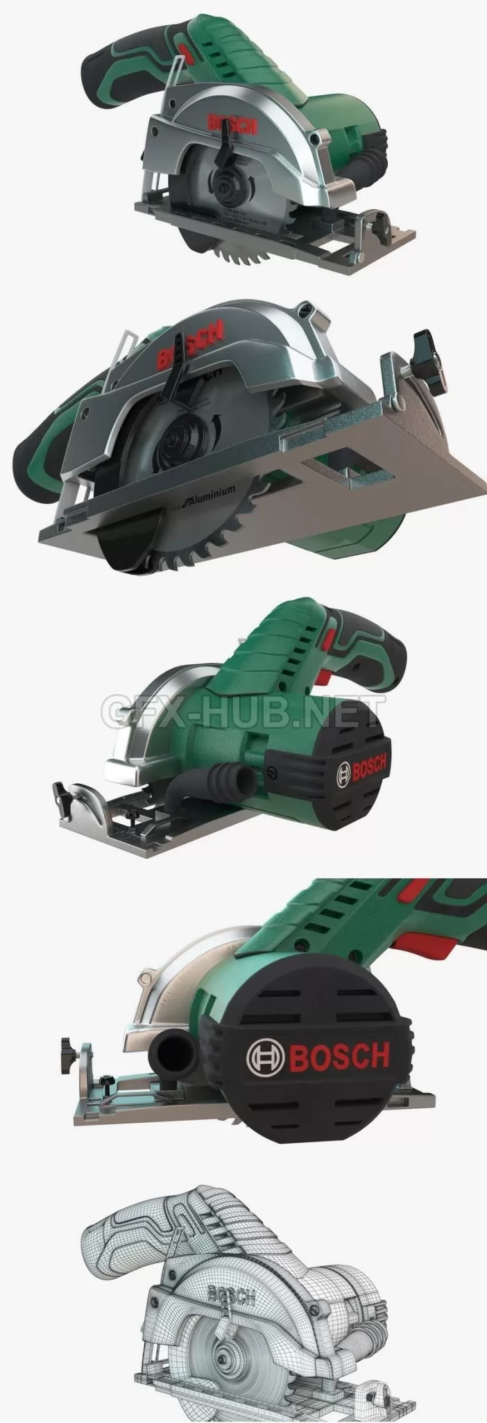PBR Game 3D Model – Circular Saw BOSCH