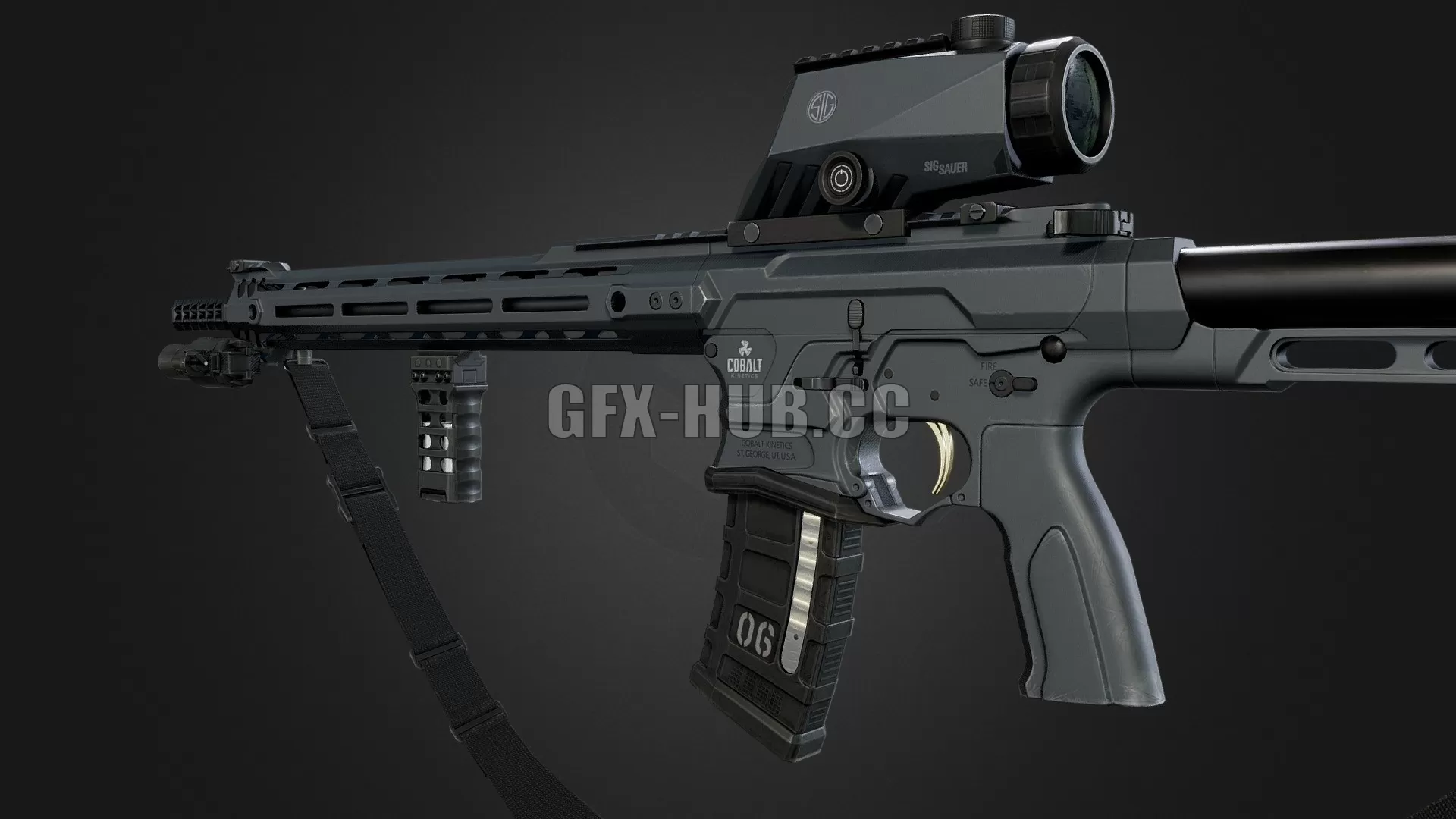 PBR Game 3D Model – Cobalt Kinetics AR15
