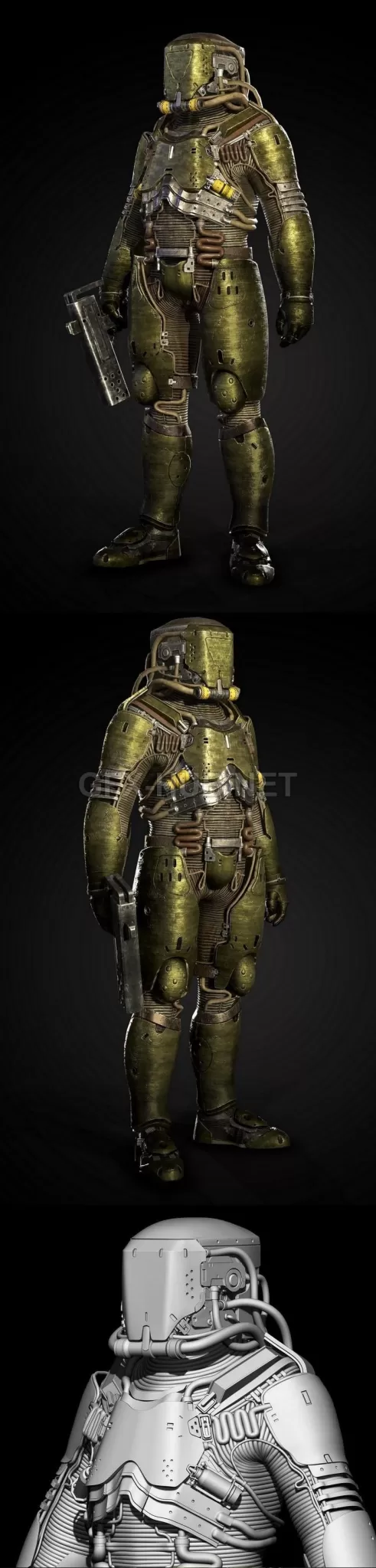 PBR Game 3D Model – Colonial Security – Game ready mesh