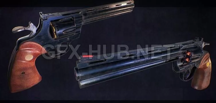 PBR Game 3D Model – Colt Python Hunter 357