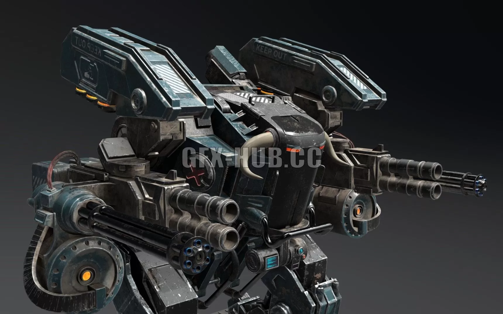 PBR Game 3D Model – Combat Robot