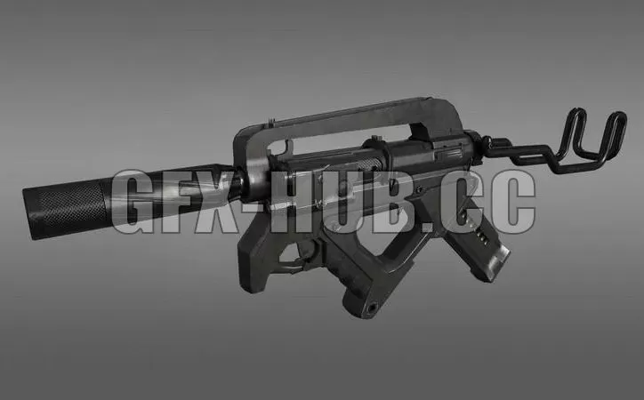 PBR Game 3D Model – Compact Machine Gun