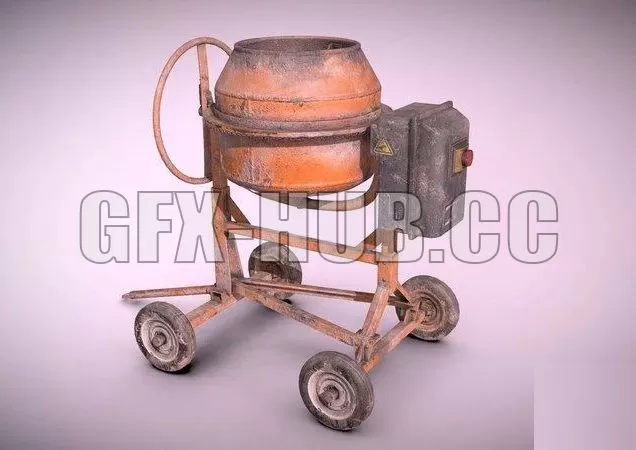 PBR Game 3D Model – Concrete Mixer