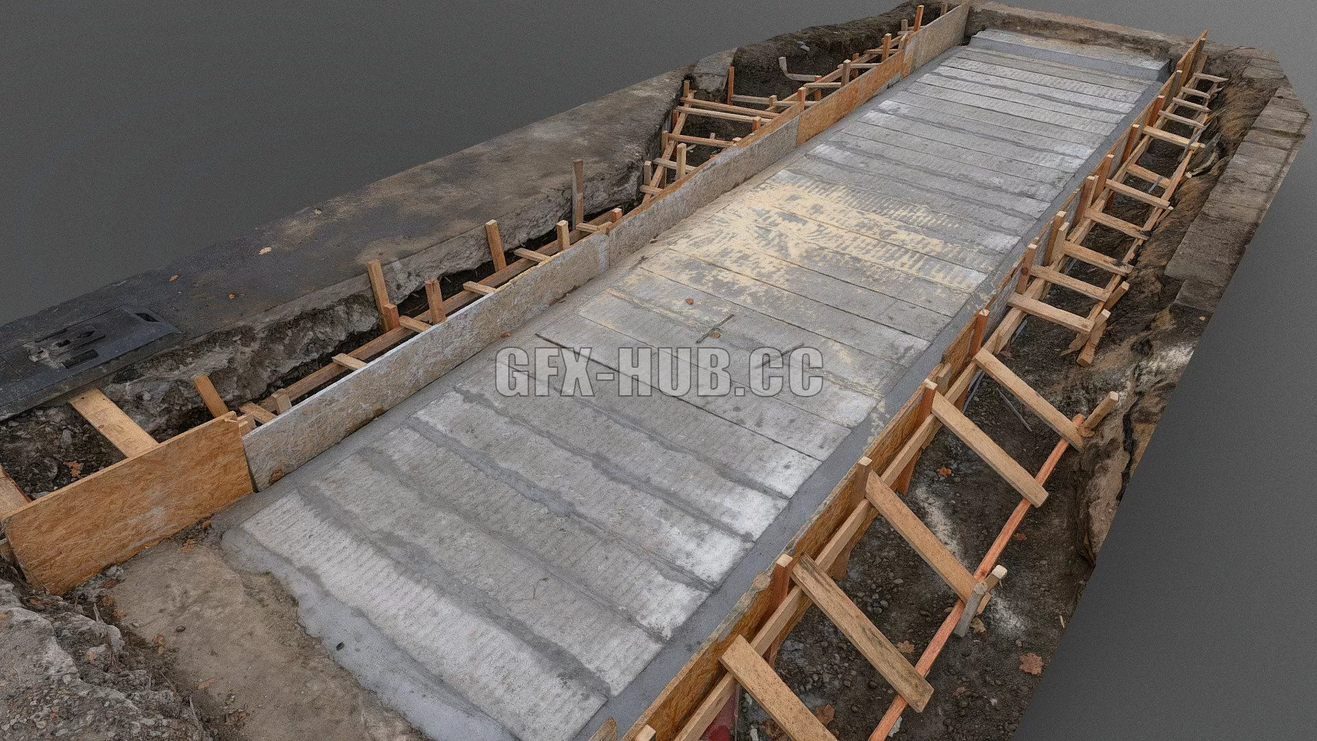 PBR Game 3D Model – Concrete pipeline encasement