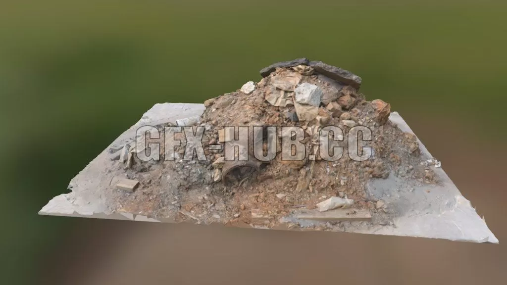 PBR Game 3D Model – Construction Site Rubble 02