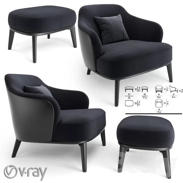 3DSKYMODEL – Armchair – 3182