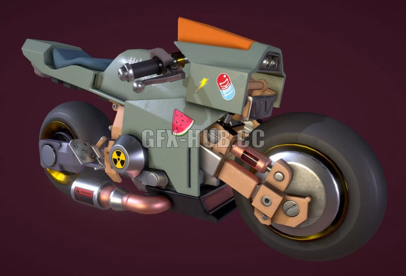 PBR Game 3D Model – Cyber Bike