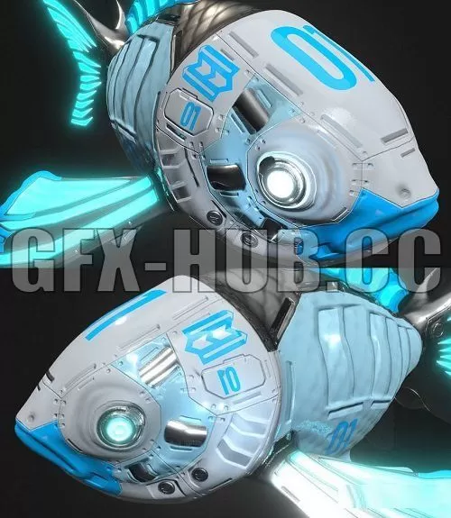 PBR Game 3D Model – Cyber Fish