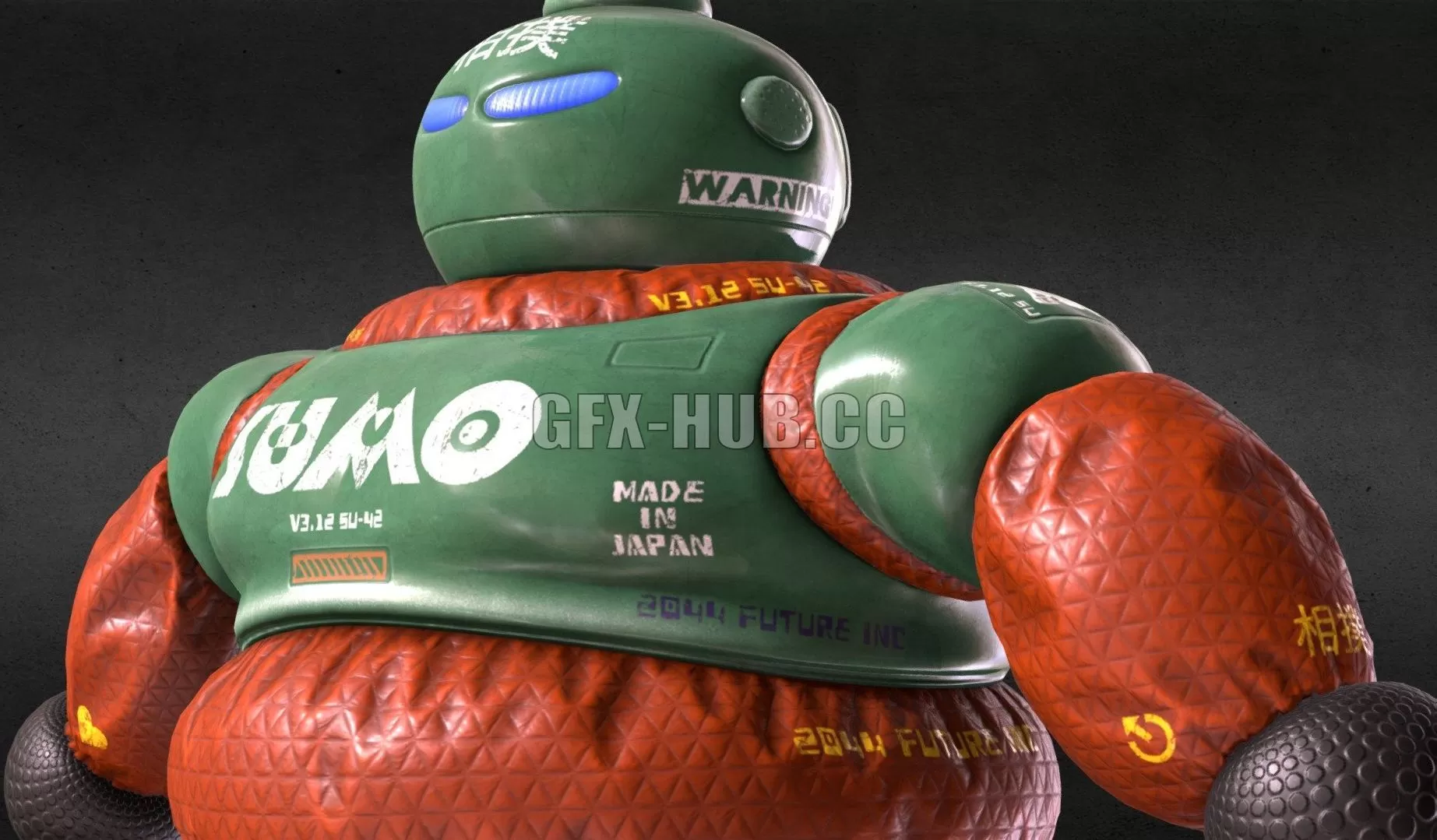 PBR Game 3D Model – Cyber Sumo robot