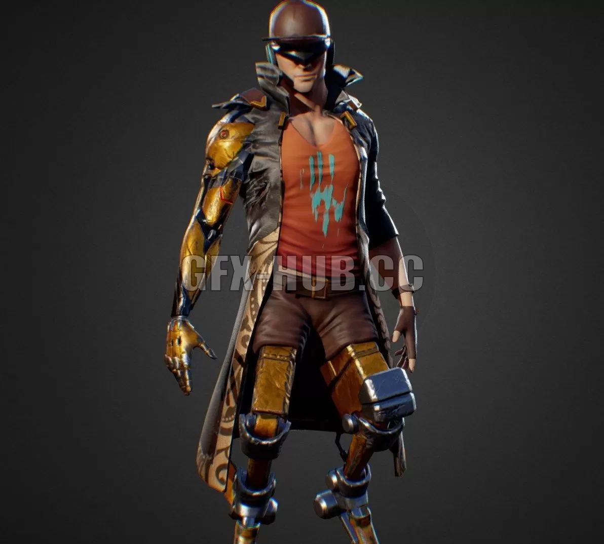 PBR Game 3D Model – Cybernetic Runner