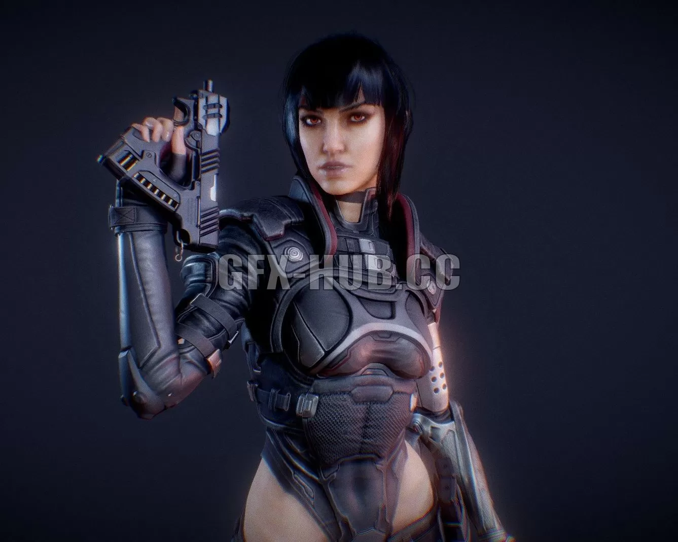 PBR Game 3D Model – Cyberpunk Assassin
