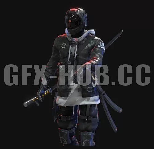 PBR Game 3D Model – Cyberpunk Azura Robot