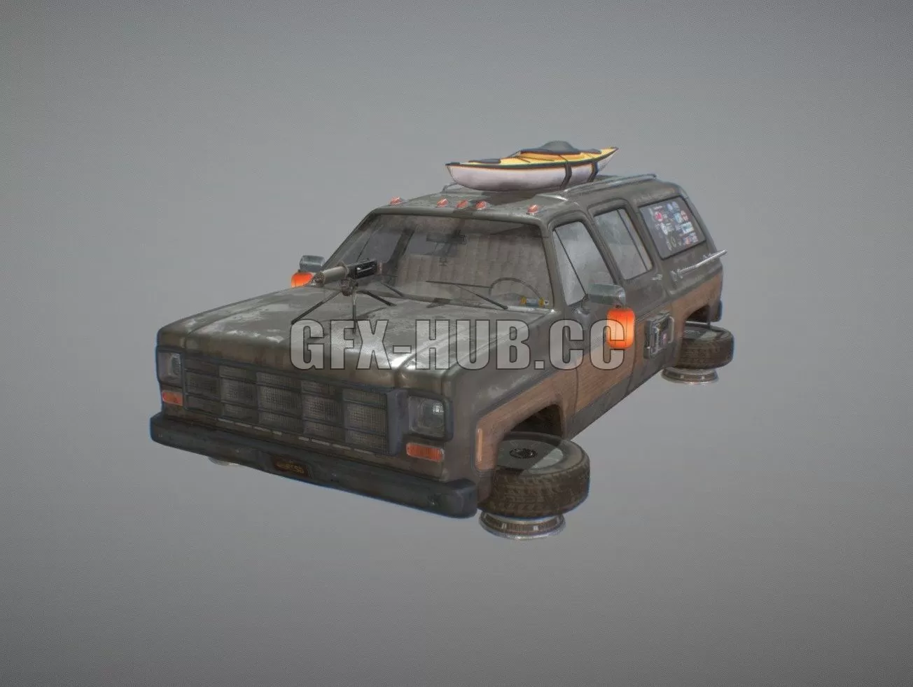 PBR Game 3D Model – Cyberpunk Car