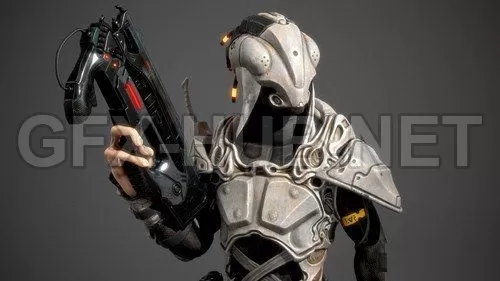 PBR Game 3D Model – Darkmatter Enforcer