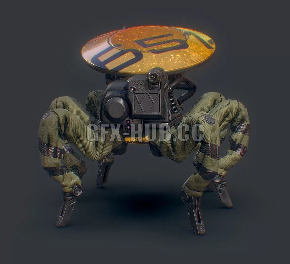 PBR Game 3D Model – Data Bot