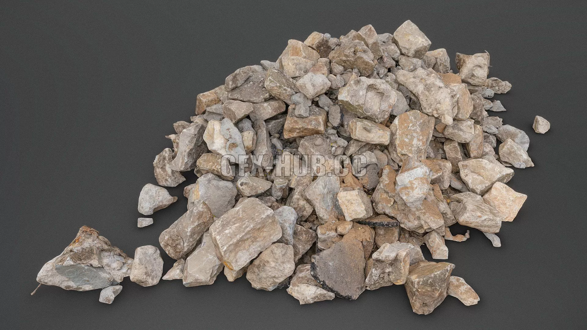 PBR Game 3D Model – Debris concrete junk