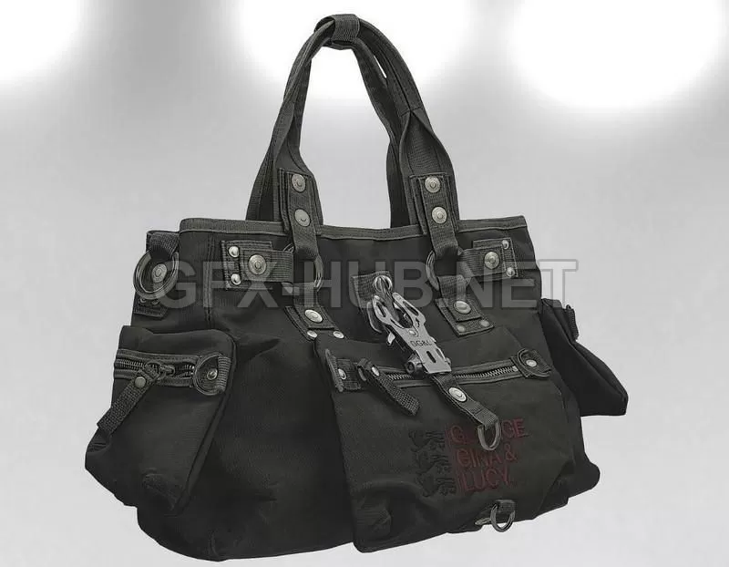 PBR Game 3D Model – Denim HandBag