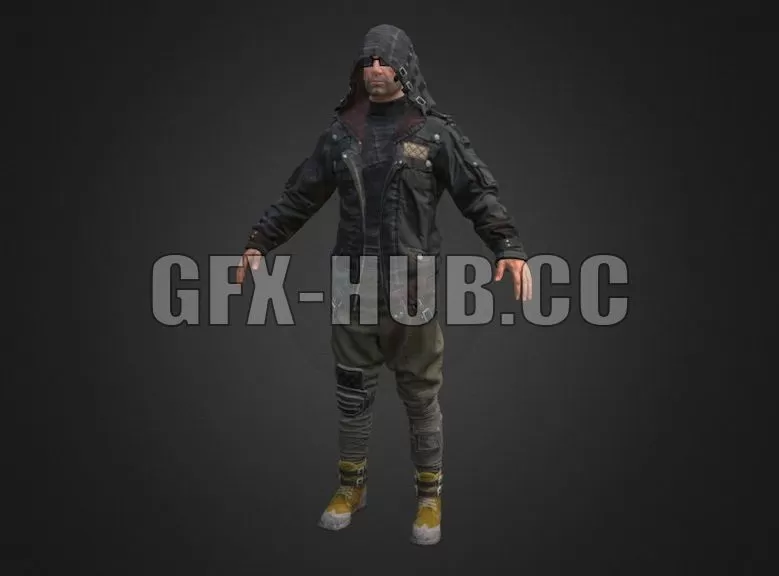 PBR Game 3D Model – Desperado set PUBG