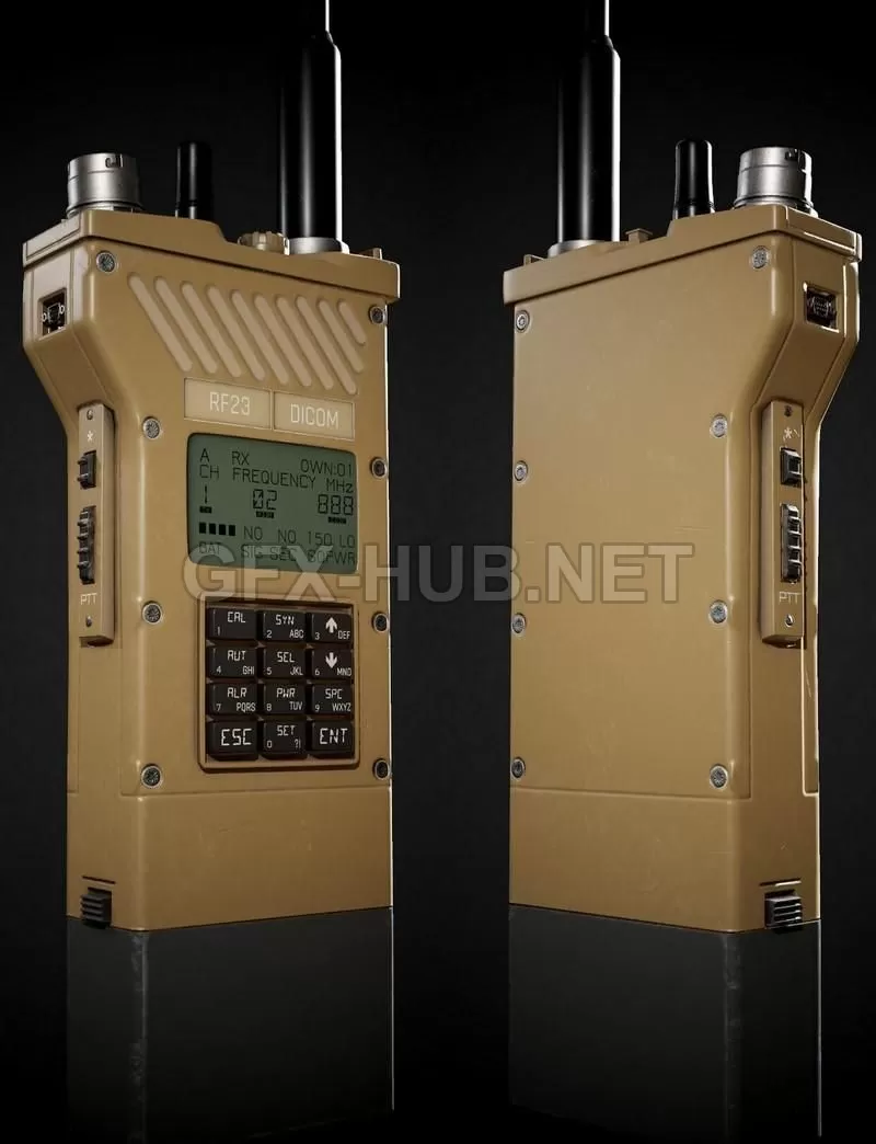 PBR Game 3D Model – DICOM RF23 Radio PBR