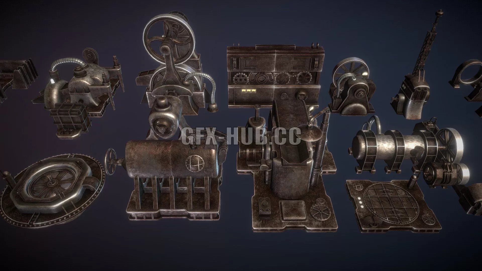 PBR Game 3D Model – Diesel machines constructor