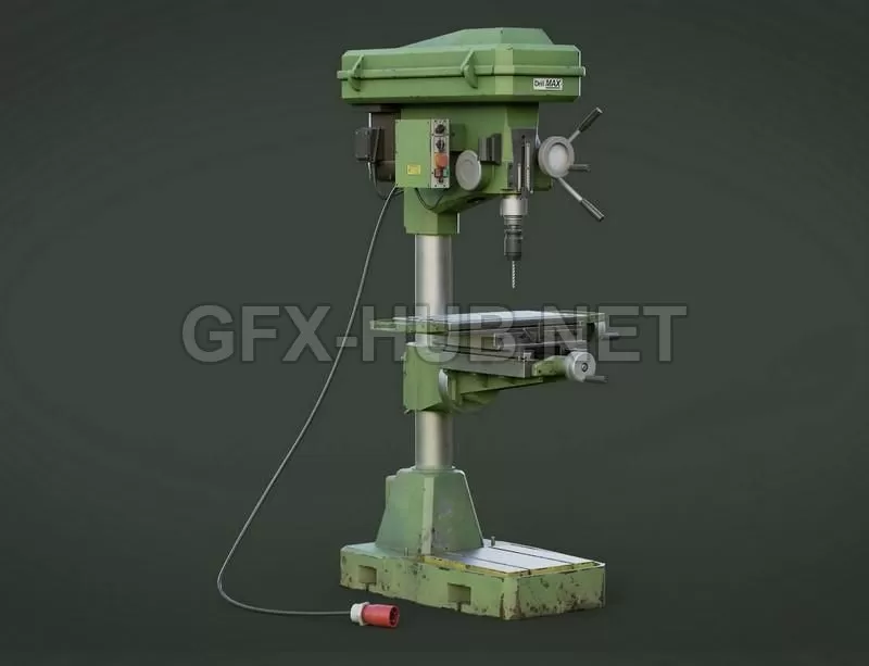 PBR Game 3D Model – Drill Press
