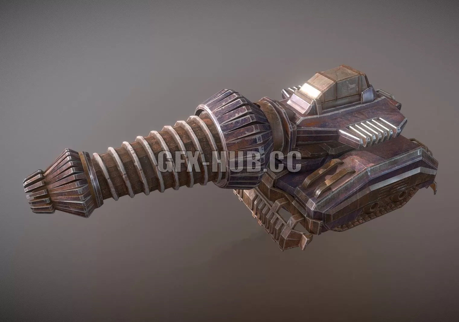 PBR Game 3D Model – Drill Tank Animated