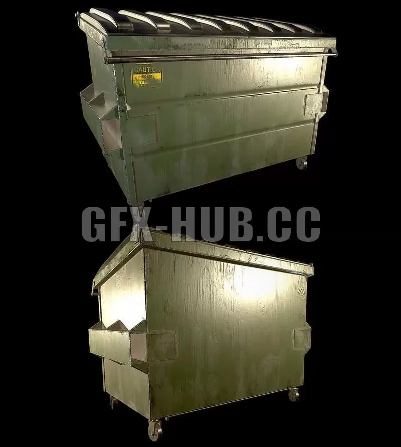PBR Game 3D Model – Dumpster