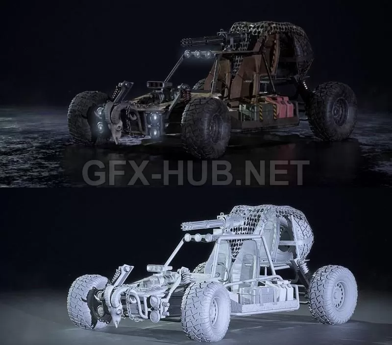 PBR Game 3D Model – Dune Buggy