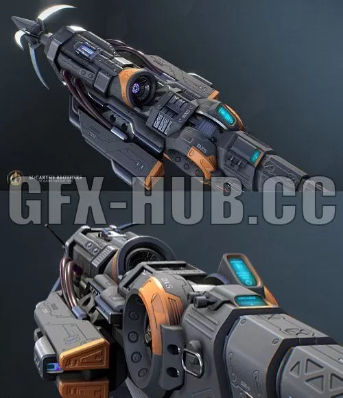 PBR Game 3D Model – DX5 Mobility Rifle