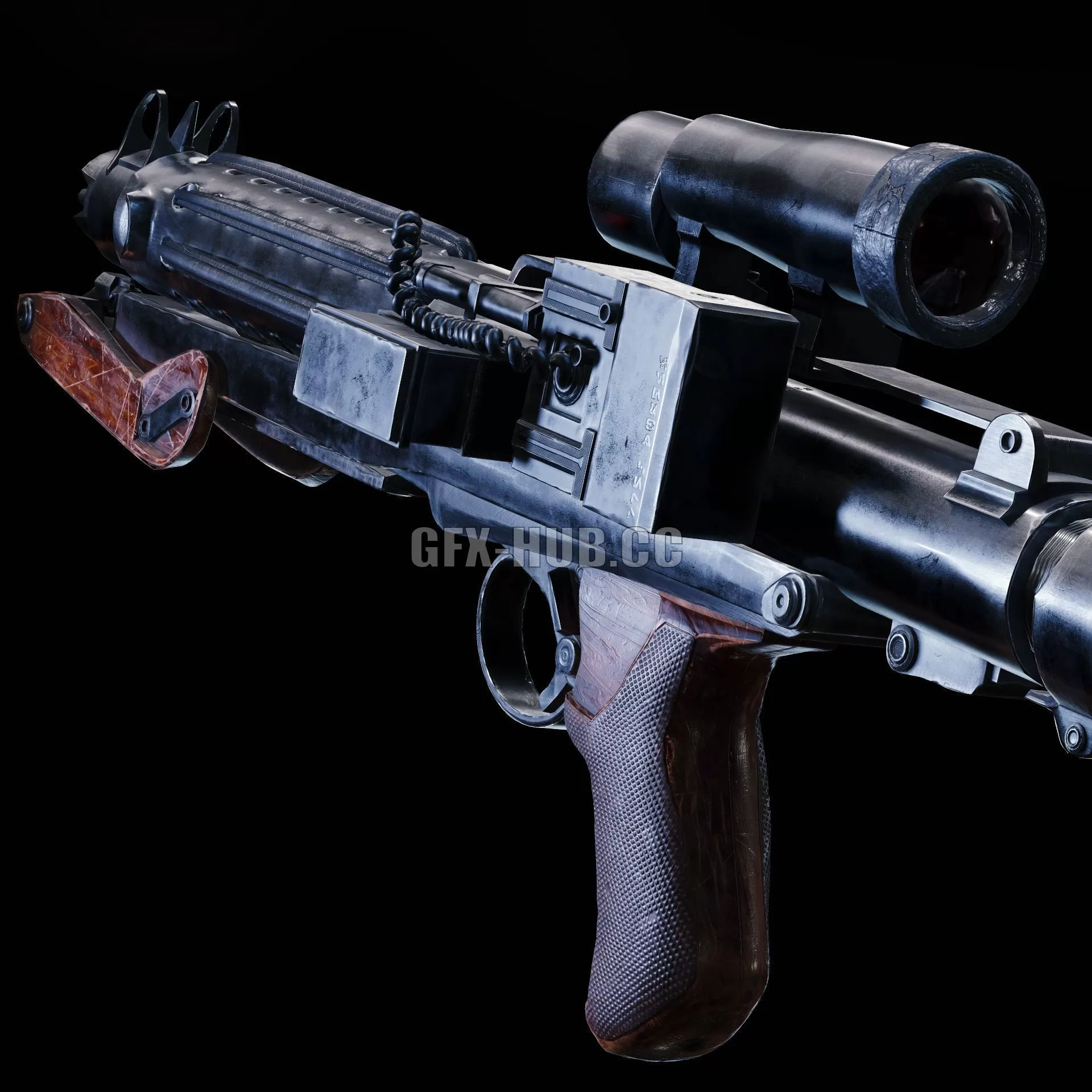 PBR Game 3D Model – E-11 Blaster