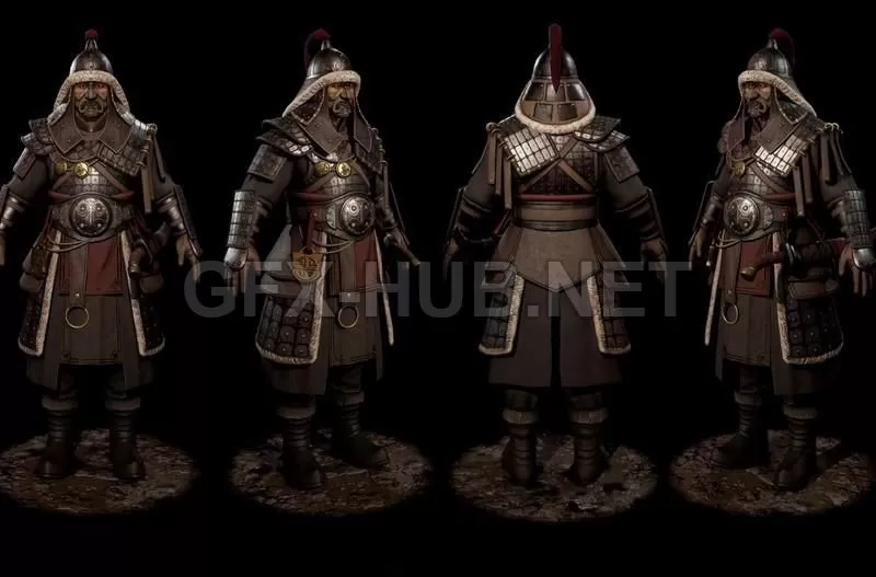 PBR Game 3D Model – Eastern Heavy Warrior