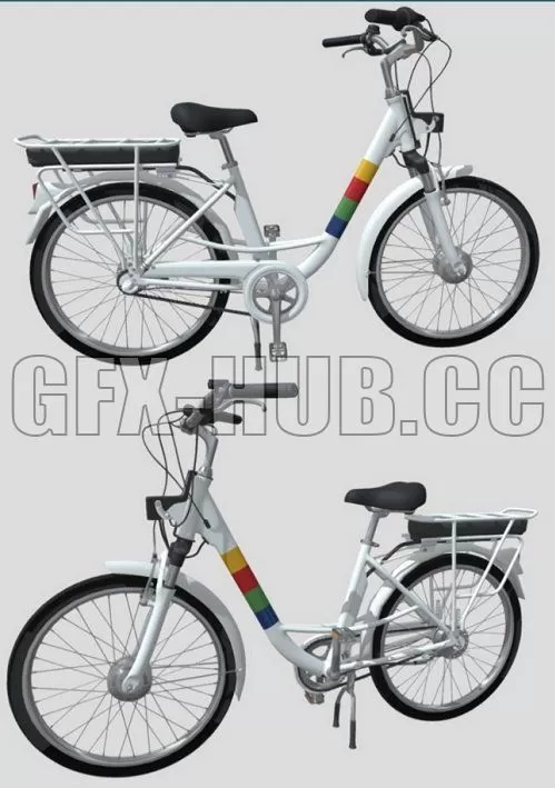 PBR Game 3D Model – Electric City Bicycle
