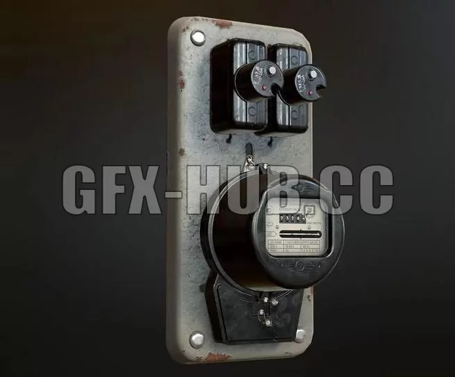 PBR Game 3D Model – Electricity meter