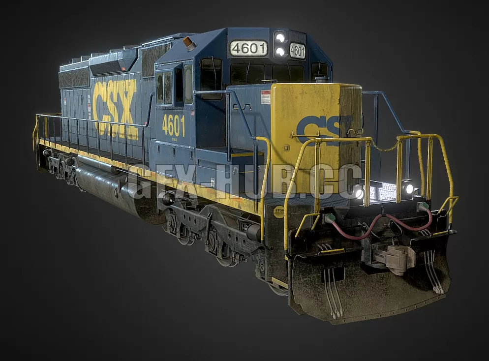 PBR Game 3D Model – Electro-Motive Diesel SD40-2