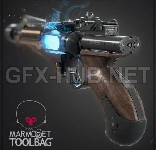 PBR Game 3D Model – Energy Pistol PBR