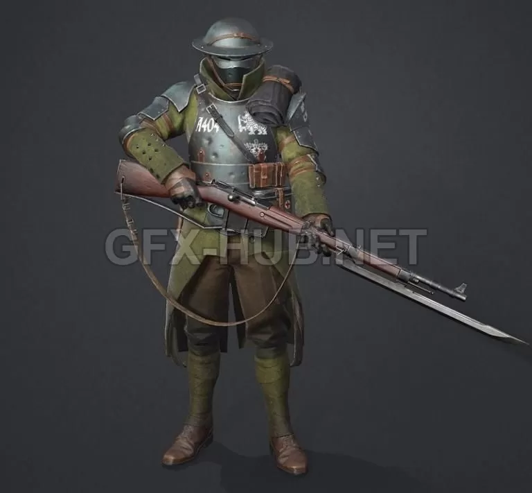 PBR Game 3D Model – Excalibur Tommy PBR