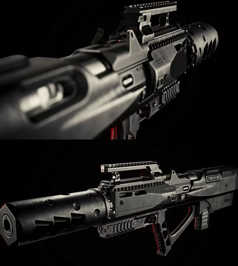 PBR Game 3D Model – ExoTek Bullpup PDW 9×19 PBR