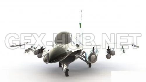PBR Game 3D Model – F-16 Fighting Falcon
