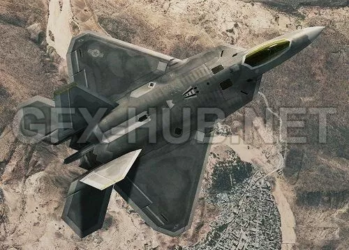 PBR Game 3D Model – F22 Raptor