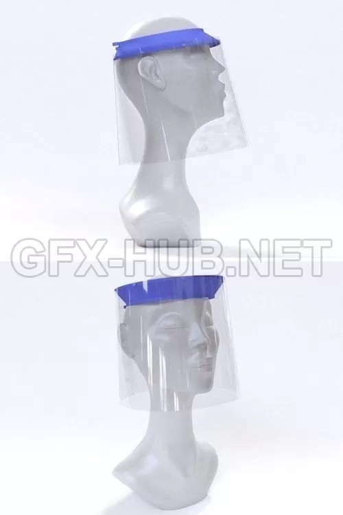 PBR Game 3D Model – Face Shield for COVID-19 3D print model