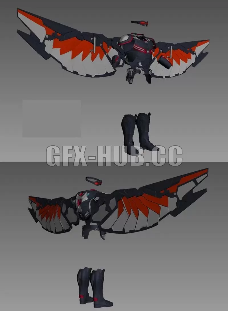 PBR Game 3D Model – Falcon Costume