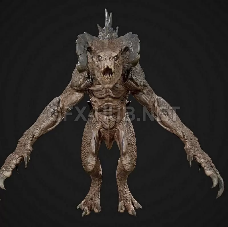 PBR Game 3D Model – fallout 4 Deathclaw