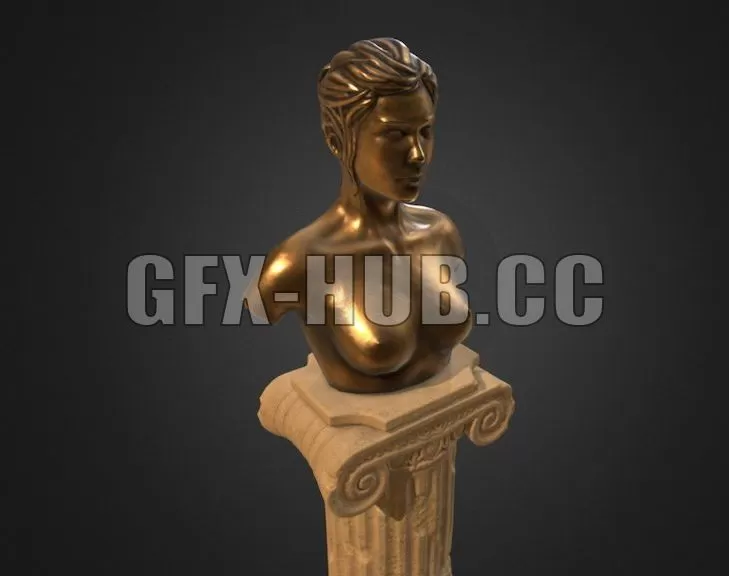 PBR Game 3D Model – Female Bust PBR