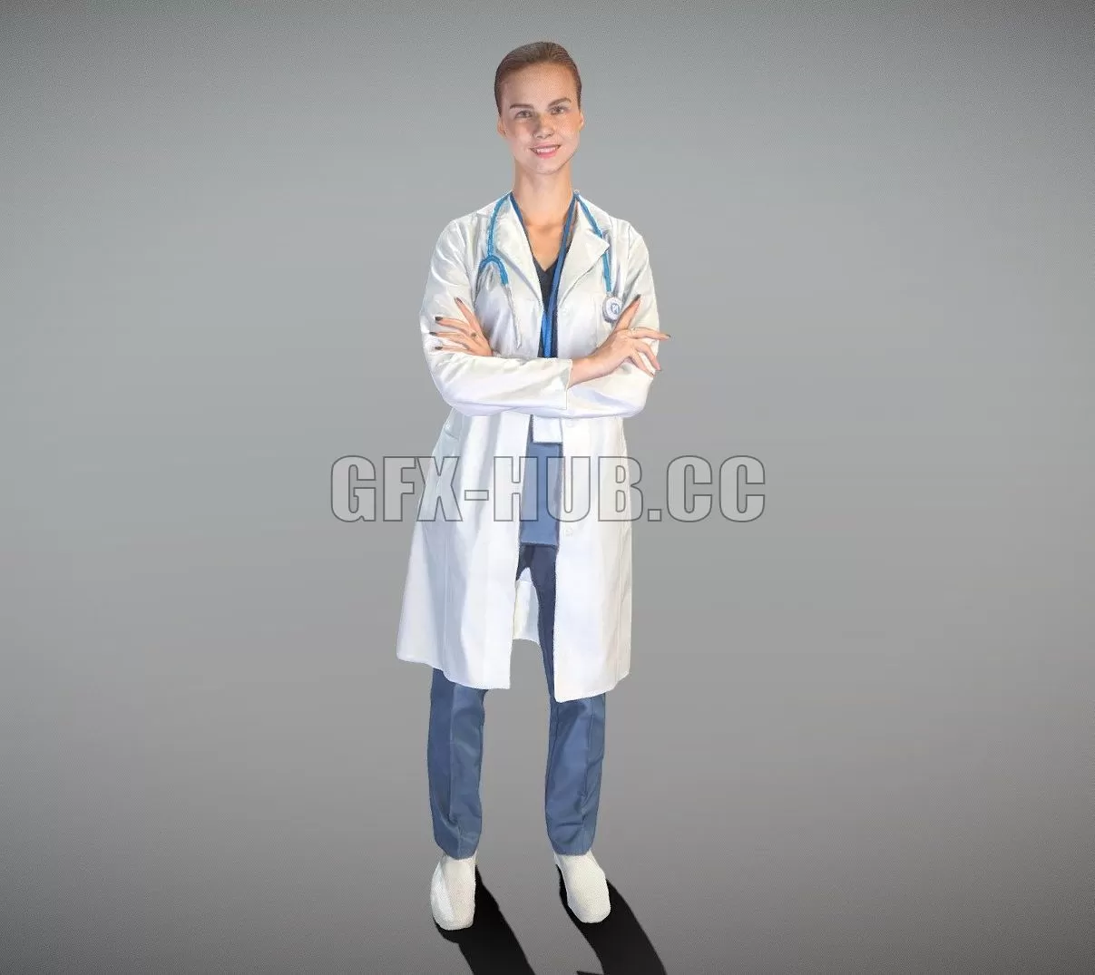 PBR Game 3D Model – Female medical doctor 11