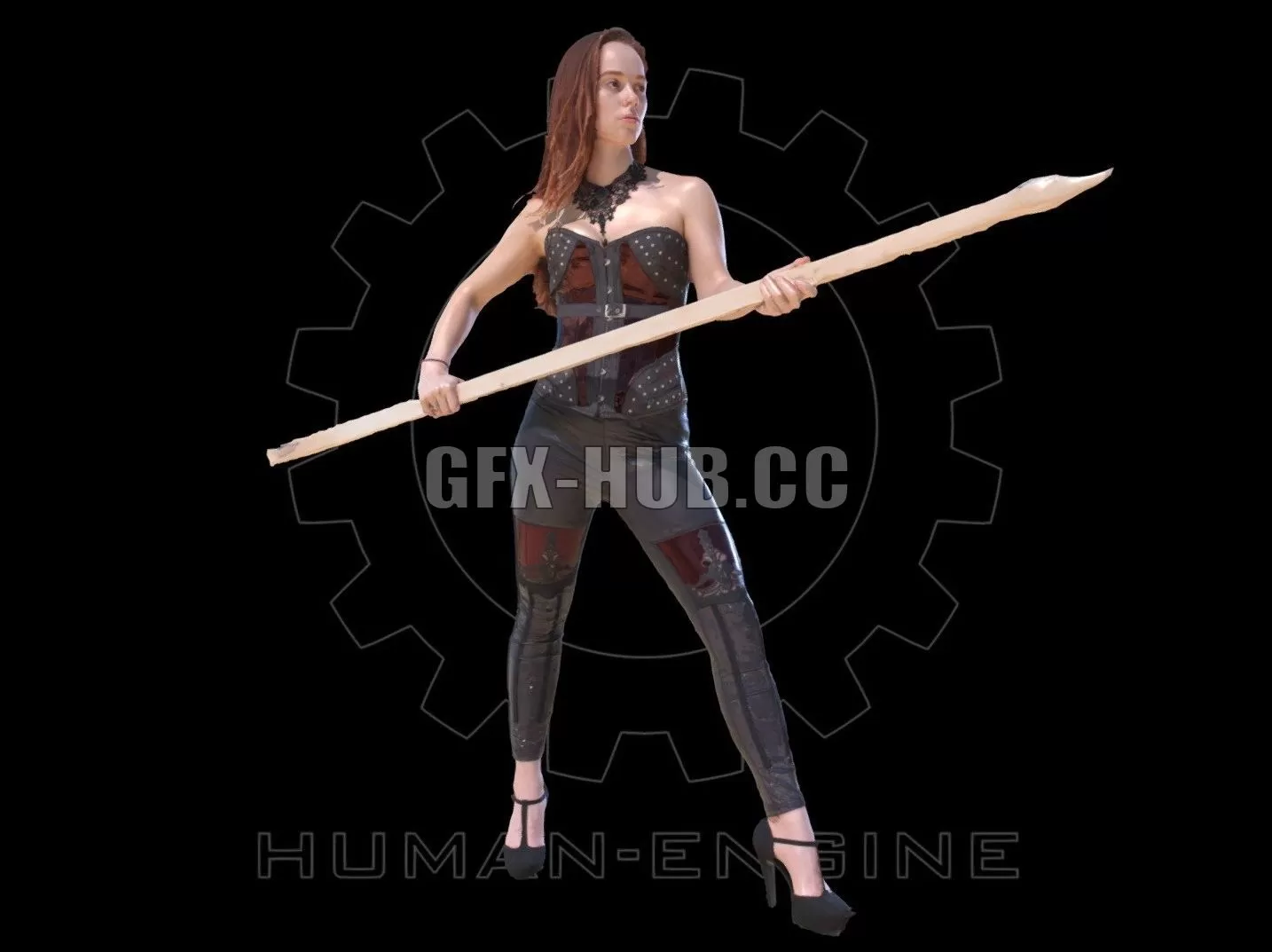 PBR Game 3D Model – Female Scan – Helga 001