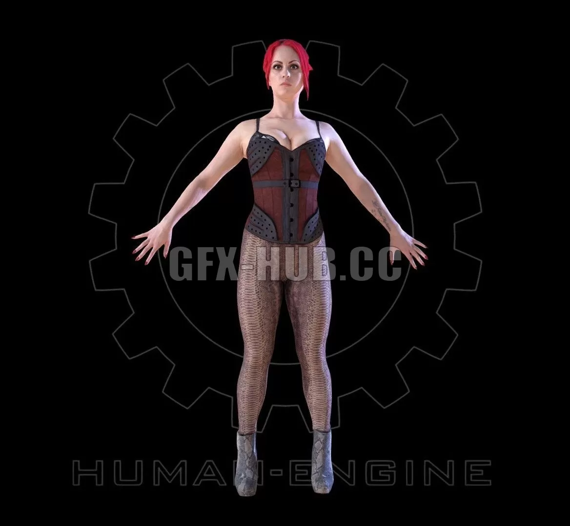 PBR Game 3D Model – Female Scan Sonya