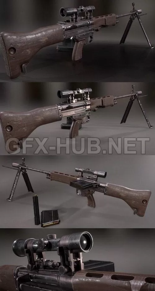 PBR Game 3D Model – FG-42 PBR