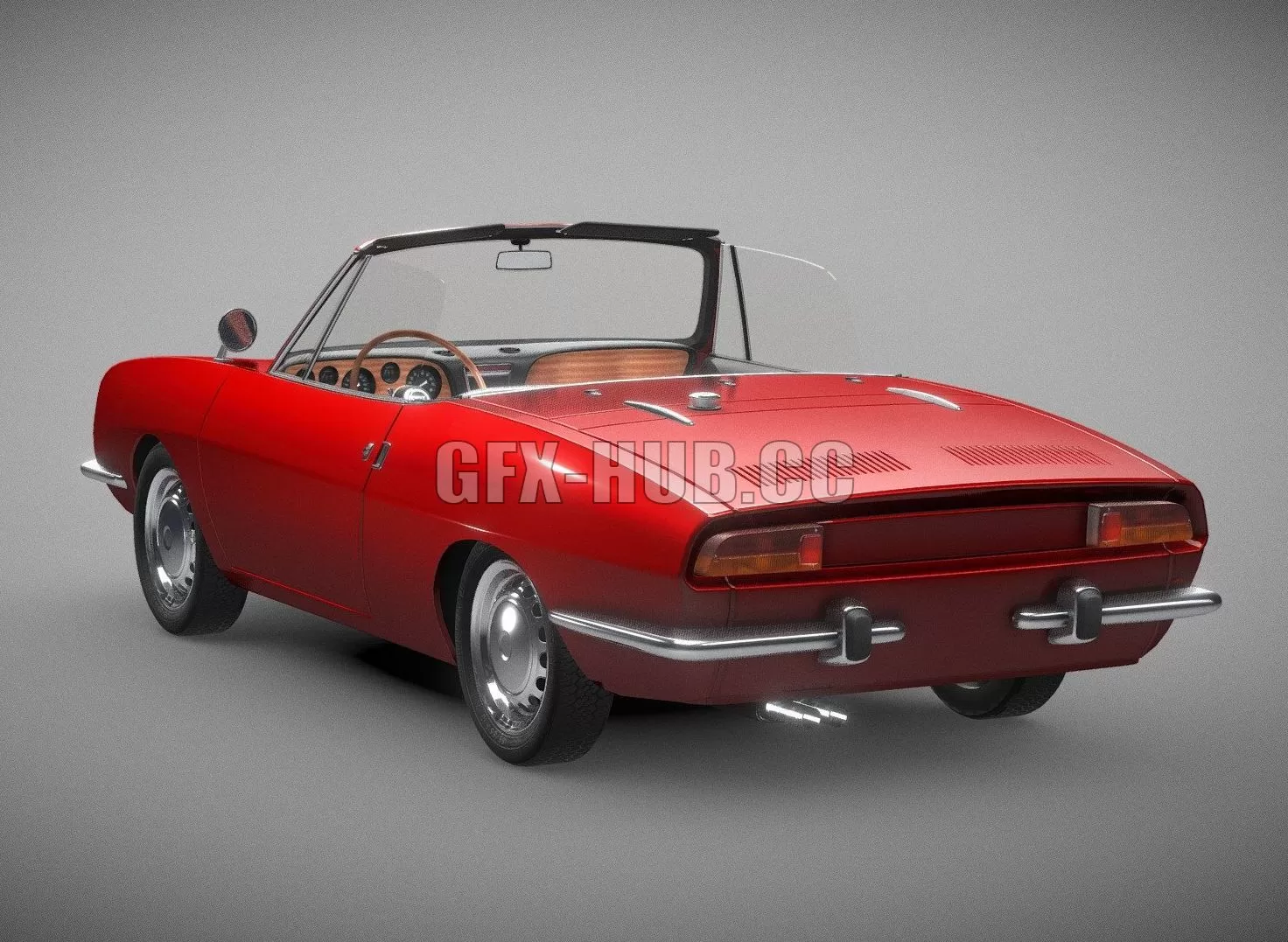 PBR Game 3D Model – Fiat 850 Spider