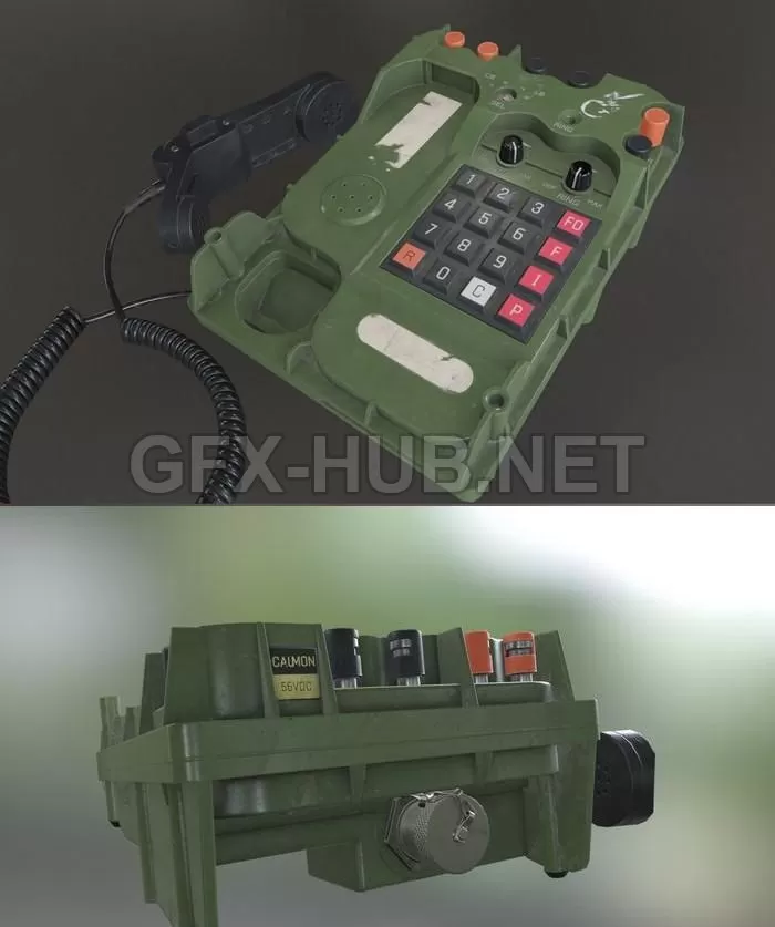 PBR Game 3D Model – Field Phone TA-1042au